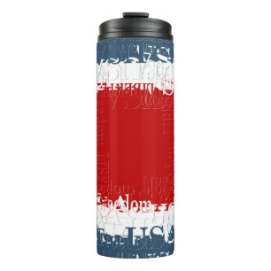 Garrafa Térmica Praça da Liberdade Patriótica Vermelho Branco e Az