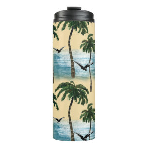 Garrafa Térmica Praia de aquarela, tranquilidade sem falhas