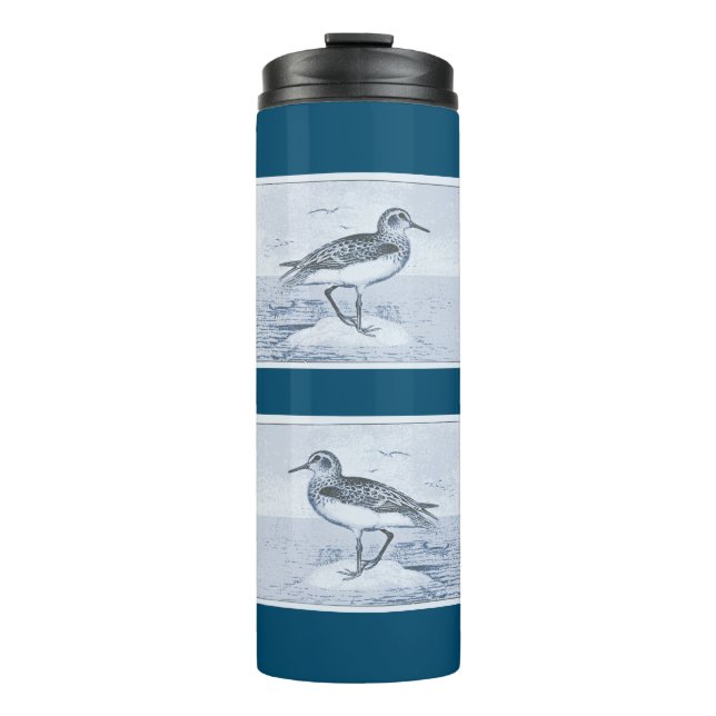 Garrafa Térmica Praia Sandpiper Bird Tropical Ocean Custom (Frente)