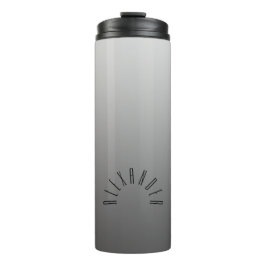 Garrafa Térmica Prata de gradiente neutro elegante com nome person