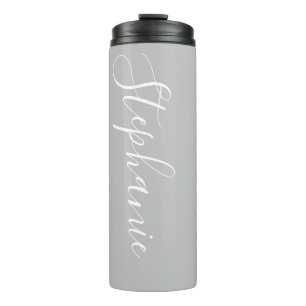 Garrafa Térmica Prata Monograma moderno Tumbler térmico