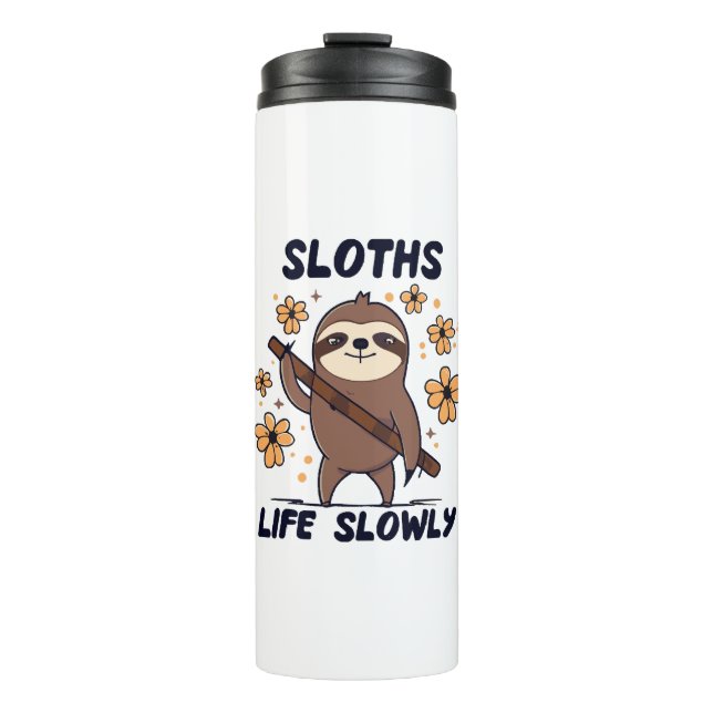 Garrafa Térmica Preguiças Levando a Vida Lentamente (Frente)