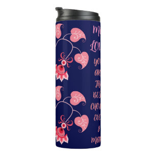 GARRAFA TÉRMICA PRESENTE DE AMOR DE FLORES DE TINTA PARA NAMORADA,