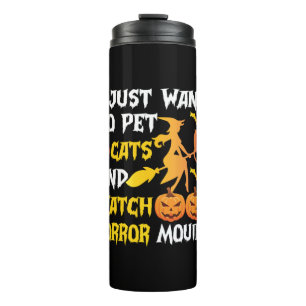 Garrafa Térmica Presente de Halloween Eu Só Quero Acariciar Gato