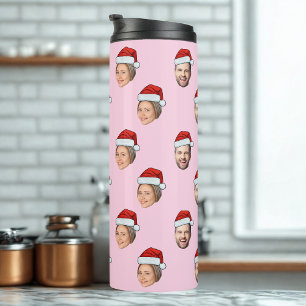 Garrafa Térmica Presente de Natal de Santa Hat Personalizado Face