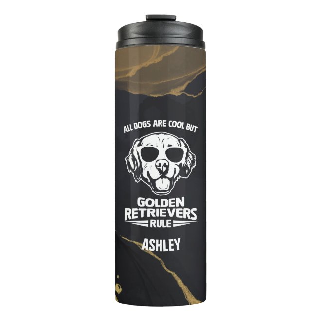 Garrafa Térmica Presente de ouro para o cão Pai mãe (Frente)