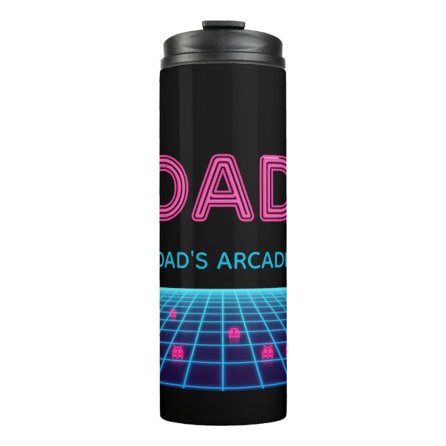 Garrafa Térmica Presente do Dia dos Pais Neon Arcade Retro DAD Ano (Frente)