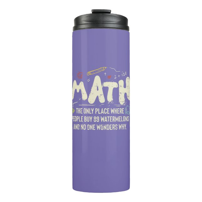 Garrafa Térmica Presente do professor de matemática de matemática (Frente)