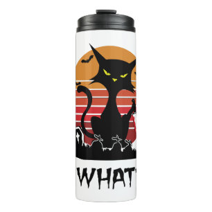 Garrafa Térmica Presente engraçado de Halloween de gato preto para