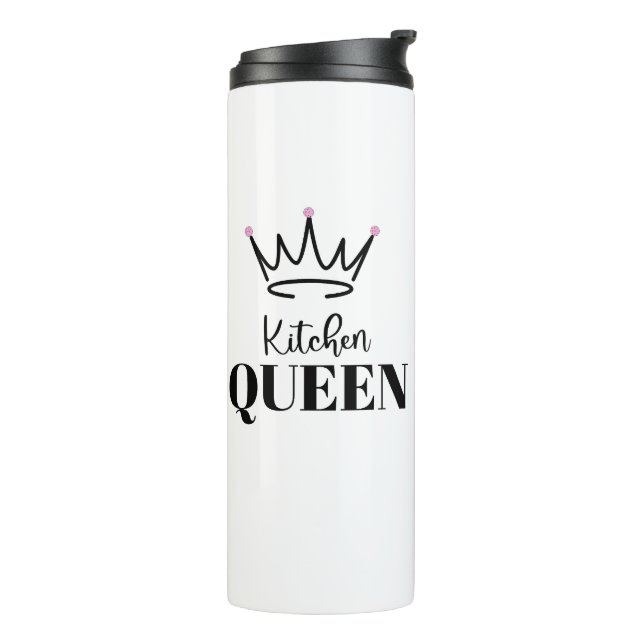 Garrafa Térmica Presente para mulher copo Kitchen Queen Pickleball (Giro à esquerda)