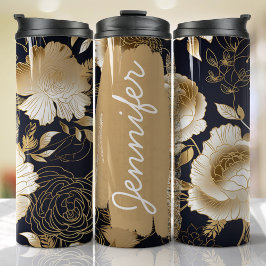 Garrafa Térmica Presente Personalizado de Adicionar Nome Floral Pr