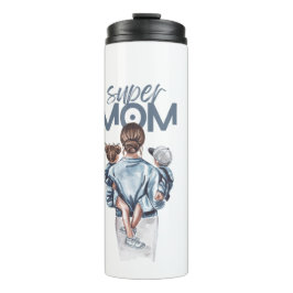 Garrafa Térmica Presente Personalizado de Super Mãe com Filho e Fi