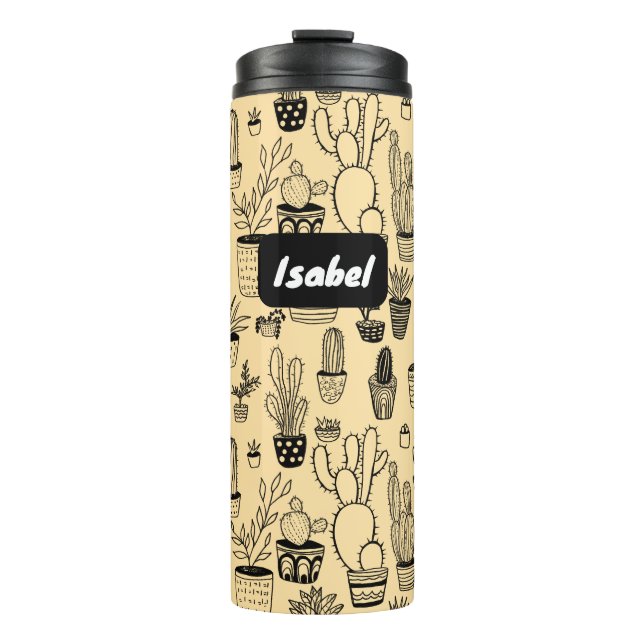 Garrafa Térmica Presente PERSONALIZADO Padrões de Corte de Plantas (Frente)