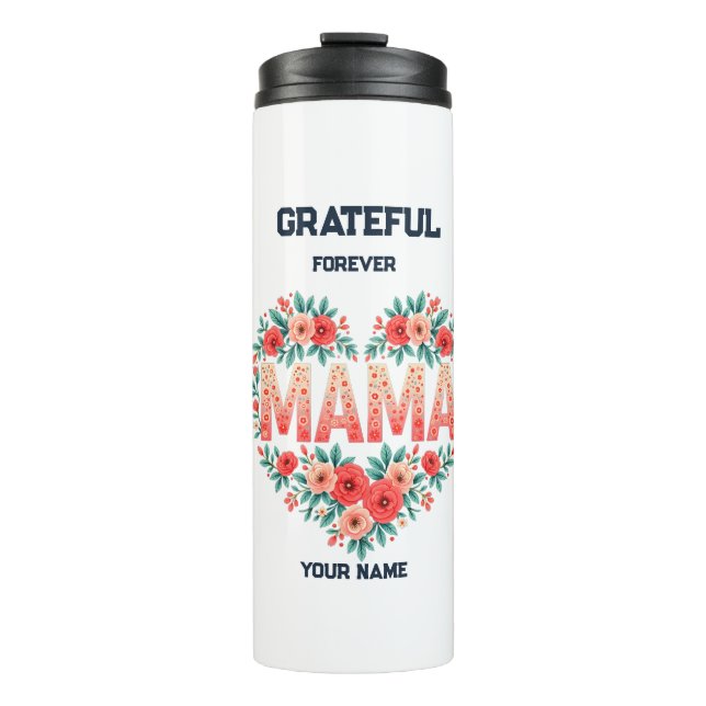 Garrafa Térmica Presente Personalizado para a Mamãe | Design com N (Frente)