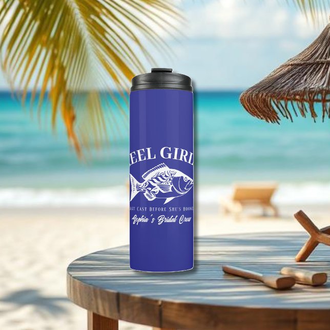 Garrafa Térmica Presentes para Despedida de Solteira - Garotas da  (Bachelorette Party Gifts Reel Girls Hawaiian Fisherman Trend Fish Tall Tumbler blue)