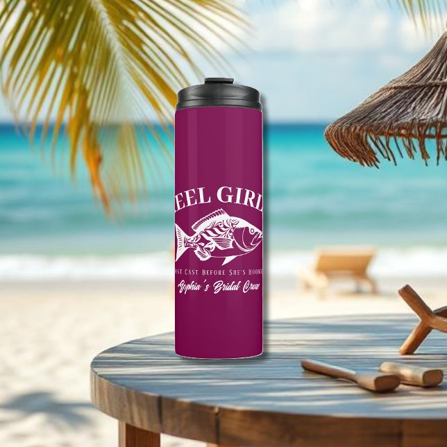 Garrafa Térmica Presentes para Despedida de Solteira - Havaianas (Bachelorette Party Gifts Reel Girls Hawaiian Fisherman Trend Fish Tall Tumbler Wine Color)