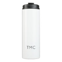 Preto Branco Monograma Iniciais Clássico