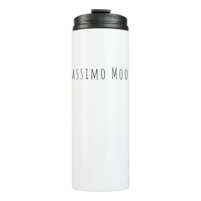 Garrafa Térmica Preto Branco Simples Elegante Casual Com Nome Próp (Frente)