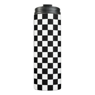 Garrafa Térmica Preto e branco Checkered