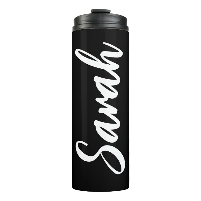 Garrafa Térmica Preto e Branco Personalizado em Negrito (Frente)