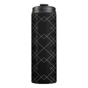 Garrafa Térmica Preto-prata, teste padrão moderno legal, elegante