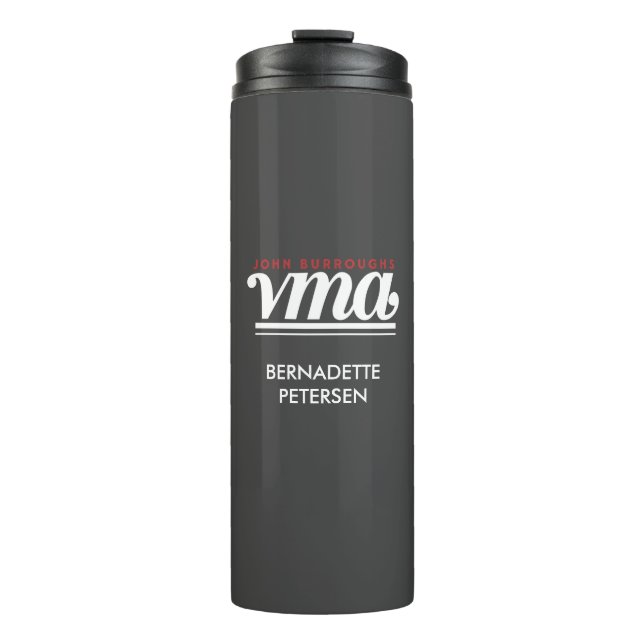 Garrafa Térmica Preto VMA JBHS com logotipo branco personalizável (Frente)