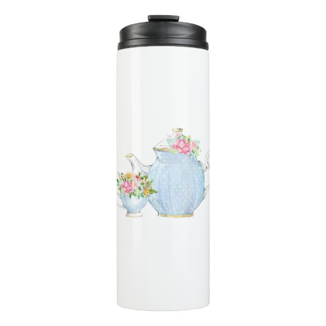 Garrafa Térmica primavera floral, chá, chá alto, chá floral, jardi (Frente)