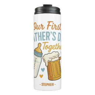 Garrafa Térmica Primeiro Dia do Pai Juntos - Beer & Baby Bottle