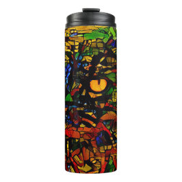 Garrafa Térmica Prin de arte colorida de gatos do mosaico
