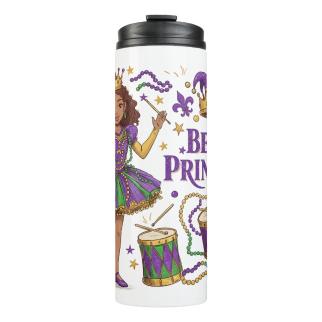 Garrafa Térmica Princesa Miçanga - Mardi Gras (Frente)