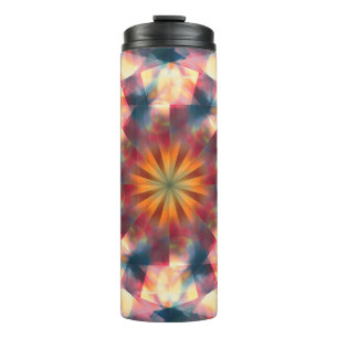 Garrafa Térmica Prismático Caleidoscópico Psicodélico Mandala