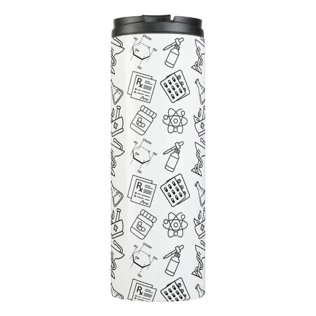Garrafa Térmica Professional Pharmacy Icon Pattern Travel Tumbler (Verso)