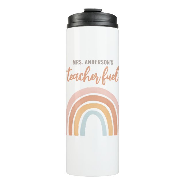 Garrafa Térmica Professor Fuel Boho Rainbow Teacher Appreciation (Frente)