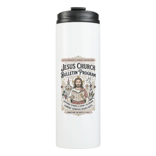 Garrafa Térmica Programa de Boletim da Igreja de Jesus Boletim da  (Frente)