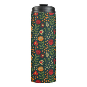 Garrafa Térmica Protea Floral Block Impressão Millefleur dardos