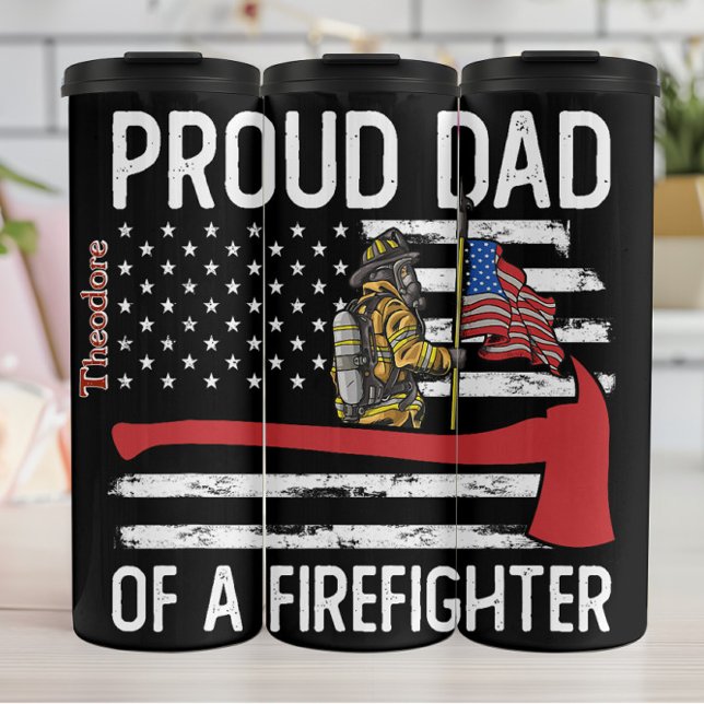 Garrafa Térmica Proud Firefighter Dad Design (Criador carregado)