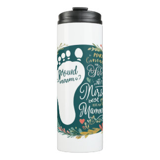 Garrafa Térmica Proud Nurse Mama – Floral Baby Footprint Design