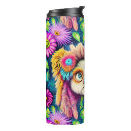 Garrafa Térmica Psicodélica Hippie Puppy Chá Groovy Cortina