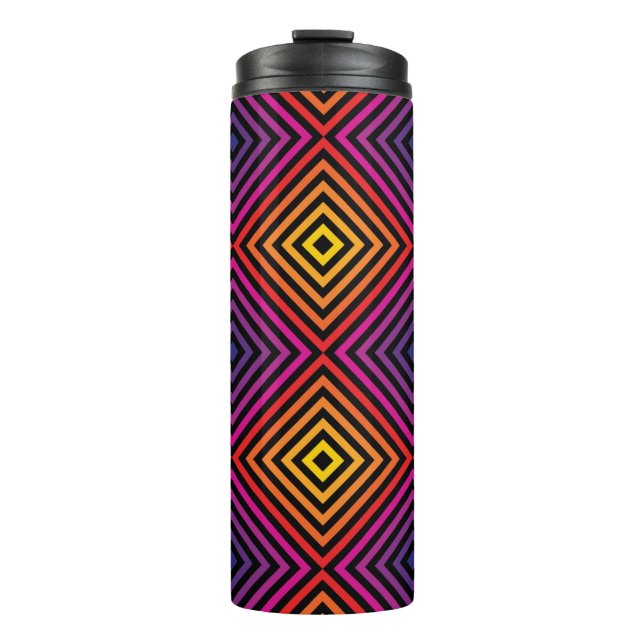 Garrafa Térmica Psicodélico Rainbow Chevron Patterno (Frente)