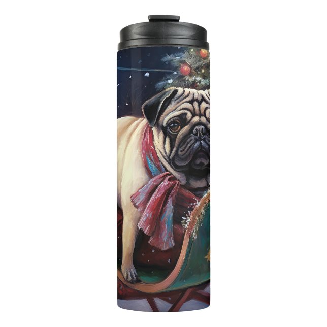 Garrafa Térmica Pug Christmas Fesason Season (Frente)