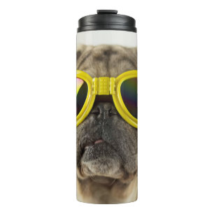 Garrafa Térmica Pug com óculos