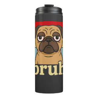 Garrafa Térmica Pug Engraçado Bruh Cachorrinho Tolo Amante de Cach