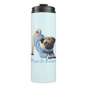 Garrafa Térmica Pugs & Kisses: Design Adorável de Pug-Themed