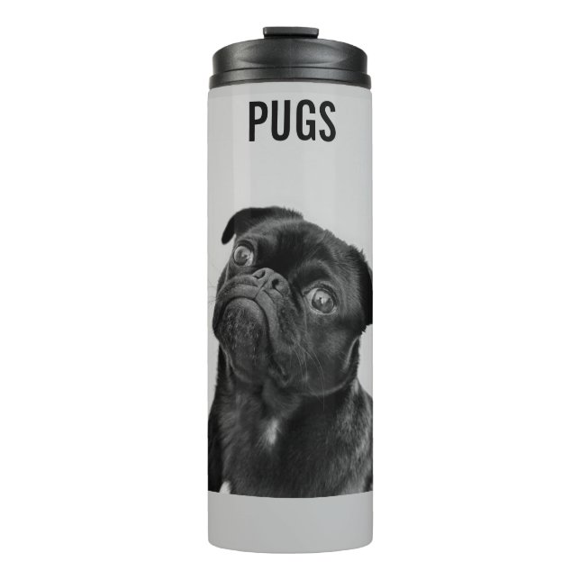 Garrafa Térmica PUGS thermal tumbler personalized. (Frente)