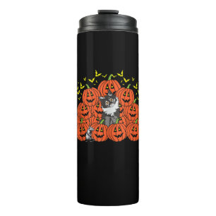 Garrafa Térmica Pumpkin Maine Coon Cat Halloween Kitten Jack O Lan