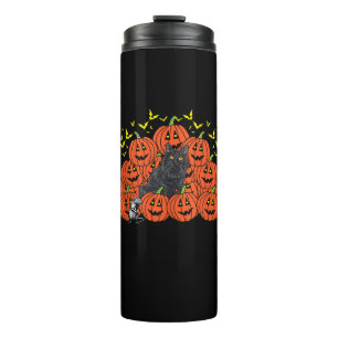Garrafa Térmica Pumpkin Siberiano Cat Halloween Kitten Jack O Lant