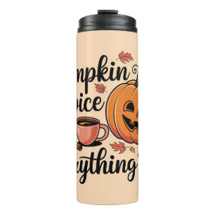 Garrafa Térmica "Pumpkin Spice & All Nice" Gráfico de outono