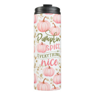 Garrafa Térmica Pumpkin Spice Everything Nice Pink Pattern Fall