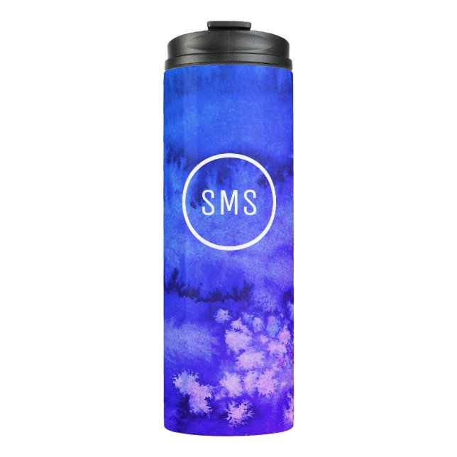 Garrafa Térmica Purple Blue watercolor (Frente)