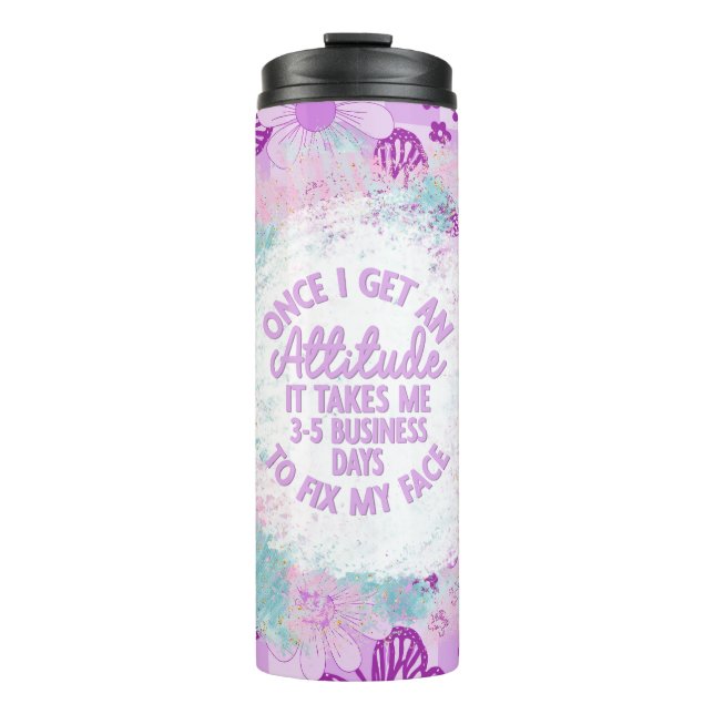 Garrafa Térmica Purple Butterflies and Flowers Sassy Sarcasm (Frente)
